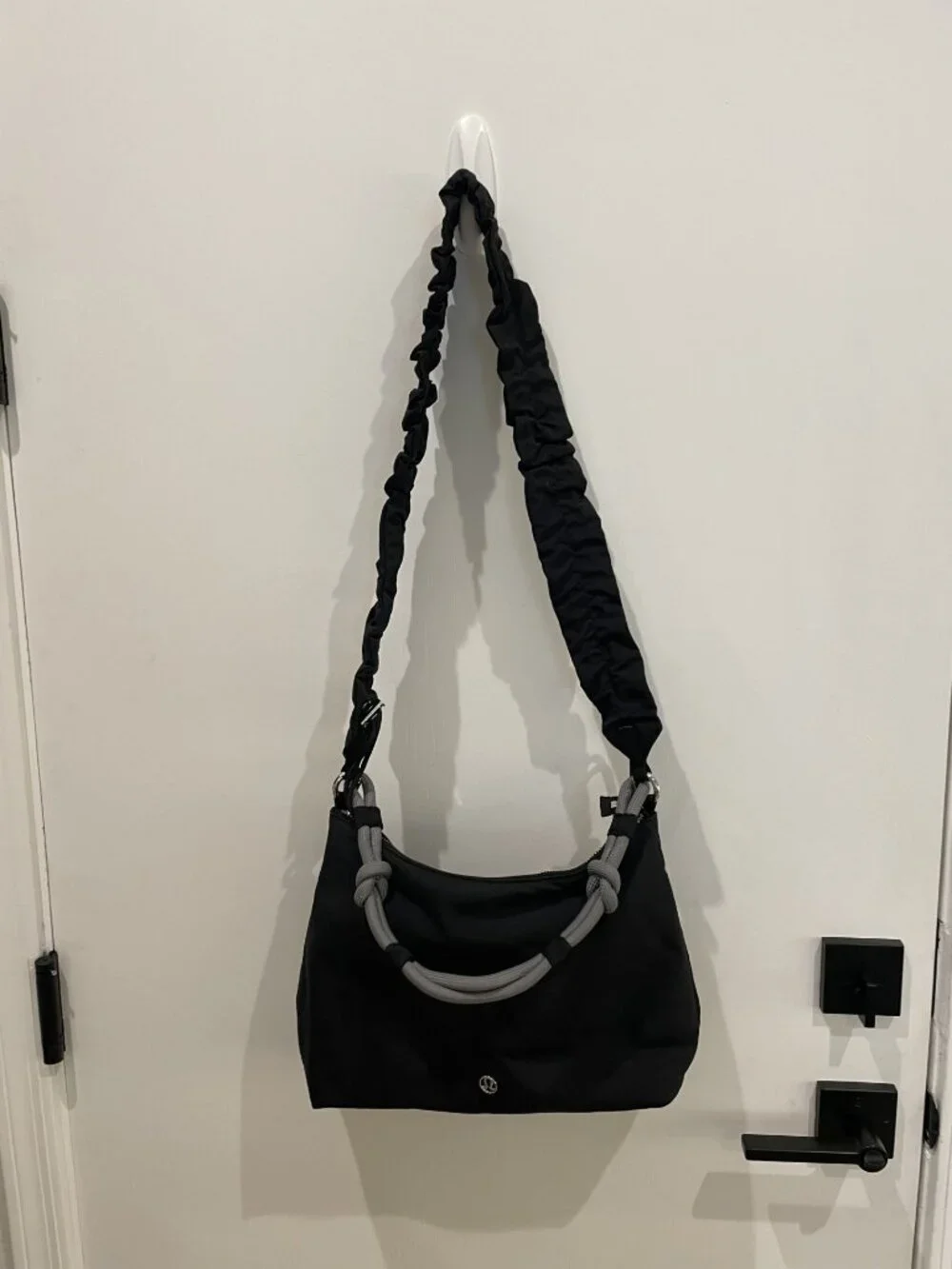 Lululemon Convertible Ruched Shoulder Strap or Crossbody Black Bag - Travel